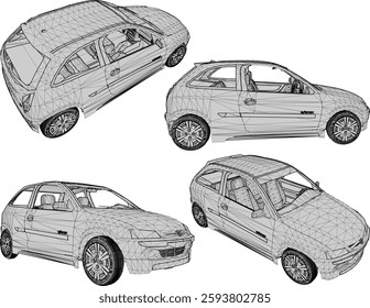 vector sketch illustration of family car vehicle design for city travel 