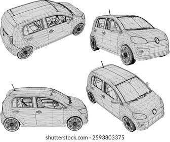 vector sketch illustration of family car vehicle design for city travel