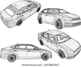 vector sketch illustration of family car vehicle design for city travel