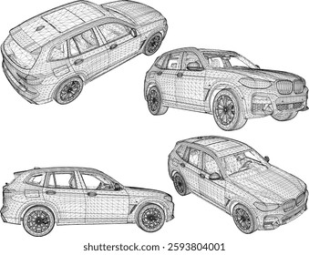 vector sketch illustration of family car vehicle design for city travel