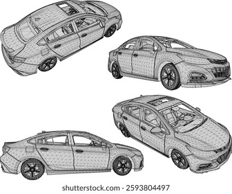 vector sketch illustration of family car vehicle design for city travel