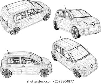 vector sketch illustration of family car vehicle design for city travel 