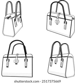 Vector sketch illustration of fashion bag design for socialite women