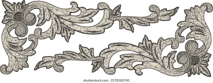 Vector sketch illustration of floral ornament design background pattern classic vintage ethnic traditional