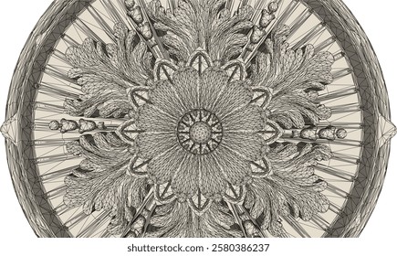 Vector sketch illustration of floral ornament design background pattern classic vintage ethnic traditional 
