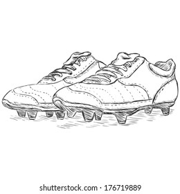 Soccer Cleats Drawing Images, Stock 