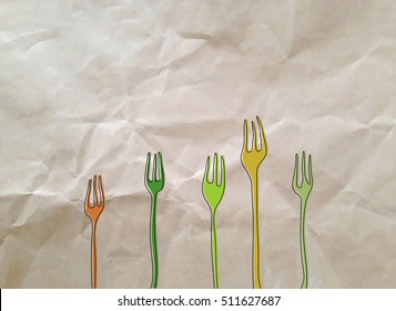 Vector sketch illustration of  forks for menu
