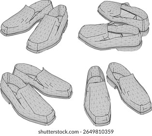 vector sketch illustration of formal shoe design for work with formal appearance