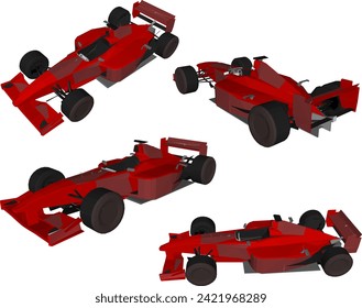 Vector sketch illustration of formula racing car design