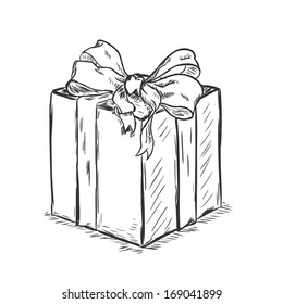 Vector Sketch Illustration - Gift Box