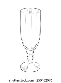 Vector sketch illustration of glass