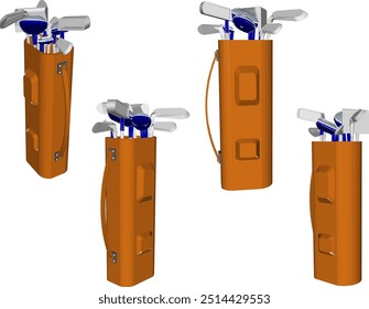 Vektorskizze Illustration von Golfbag-Design für das Spielen auf dem Platz