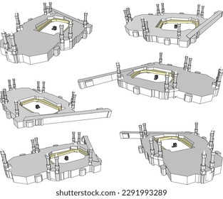 Dibujo vectorial de la mezquita de haram en makkah