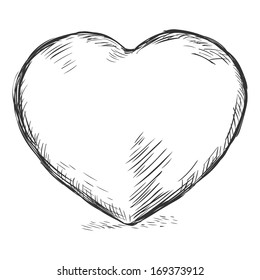 vector sketch illustration - heart