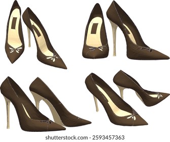 vector sketch illustration of high heel sandal shoe design for career women fashion