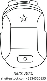 Vector sketch illustration - hipster backpack. backpack vector sketch illustration