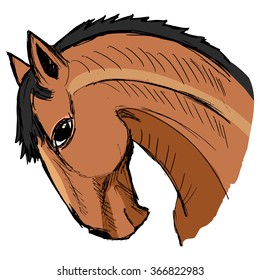 vector, sketch illustration of horse