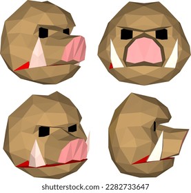 Vector sketch illustration of killer pig mask