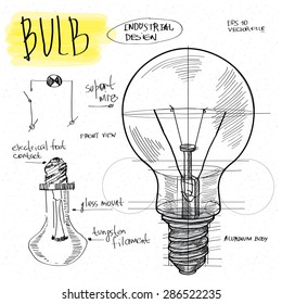 vector sketch illustration - light bulb