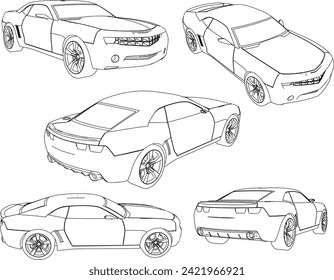 Vector sketch illustration of luxury sports racing car design, limited edition