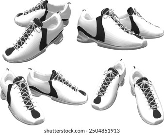 Vector sketch illustration of men's sneaker sandal design for walking and sports