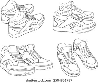 Vector sketch illustration of men's sneaker sandal design for walking