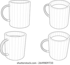 vector sketch illustration of milk drink design in a cup