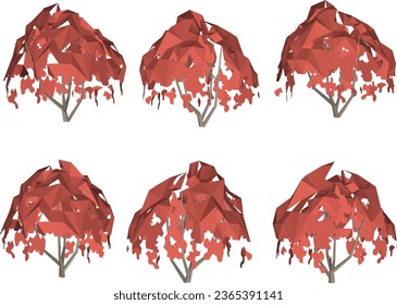 Vector sketch illustration of minimalist cartoon design of simple tree low poly for designer drawing