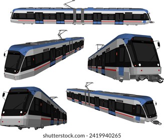 Esbozo vectorial ilustración de diseño moderno de trenes monorraíles modernos