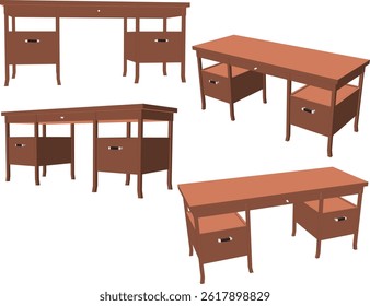 vector sketch illustration of modern minimalist interior table furniture design