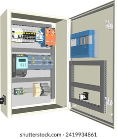 Esbozo vectorial ilustración del diseño de paneles eléctricos de edificios de pisos múltiples