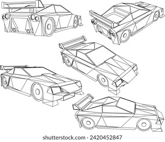 Vector sketch illustration of new concept luxury sports car car design