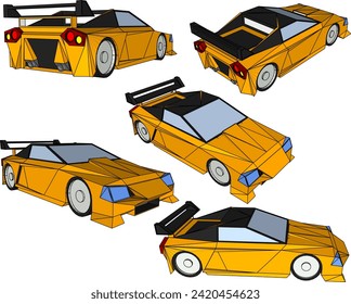 Esbozo vectorial ilustración del nuevo concepto de diseño de autos deportivos de lujo