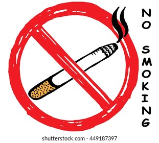 vector sketch illustration - no smoking sign