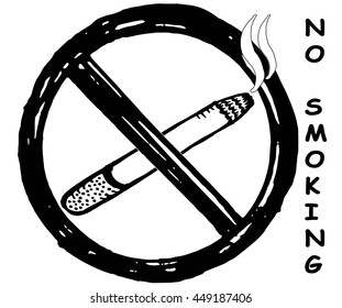 vector sketch illustration - no smoking sign