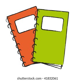 vector sketch illustration of notepad isolated on white background