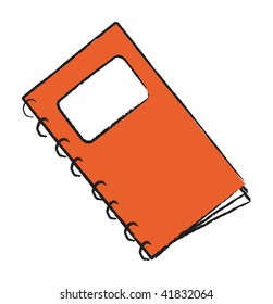 vector sketch illustration of notepad isolated on white background