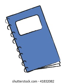 vector sketch illustration of notepad isolated on white background