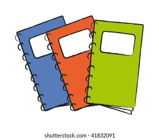 vector sketch illustration of notepad isolated on white background