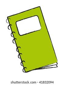 vector sketch illustration of notepad isolated on white background