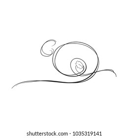 Vector sketch illustration of an object of nature. Outline hand drawing element of a gust of wind