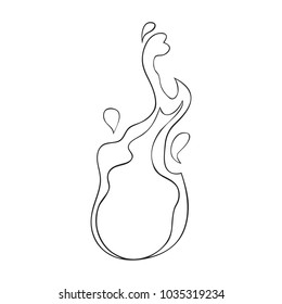 Vector sketch illustration of an object of nature. Outline hand drawing element of fire
