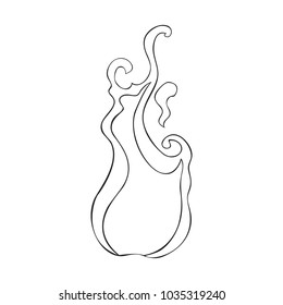 Vector sketch illustration of an object of nature. Outline hand drawing element of fire