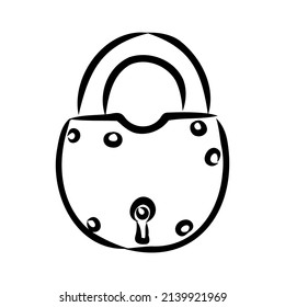 vector sketch illustration - padlock padlock vector illustration