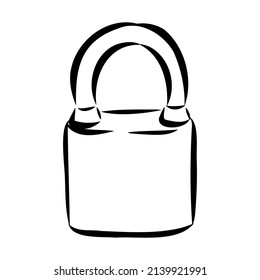 vector sketch illustration - padlock padlock vector illustration