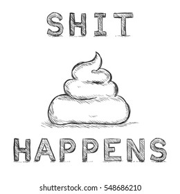 Vector Sketch Illustration - Pile of Shit.