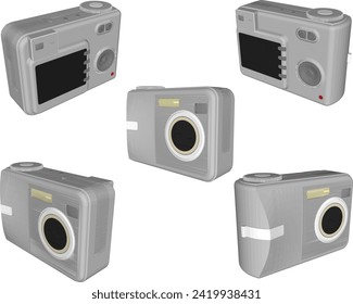 Vector sketch illustration of pocket camera design