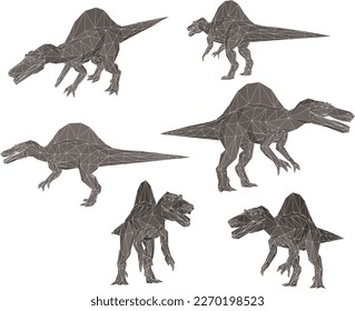 Vector sketch illustration of a pointed-toed dinosaur