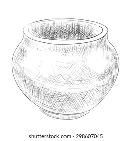 Vector sketch illustration of pot