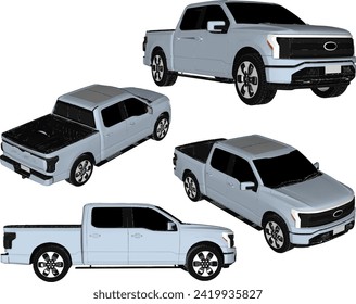 Vector sketch illustration of premium pickup car design